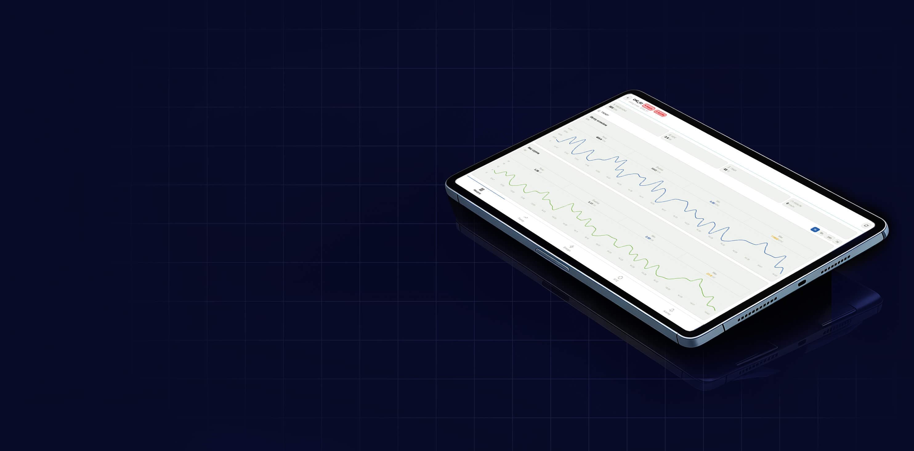 Cloudsty BMS dashboard for managing a retail network shown on a tablet